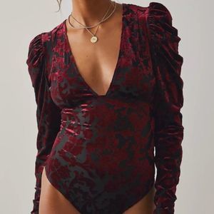 NWT Free People Magic Hour Bodysuit in Midnight Combo - Size M
